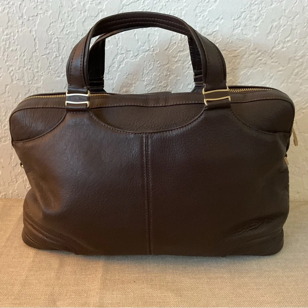 Tumi brown Leather briefcase double handle bag